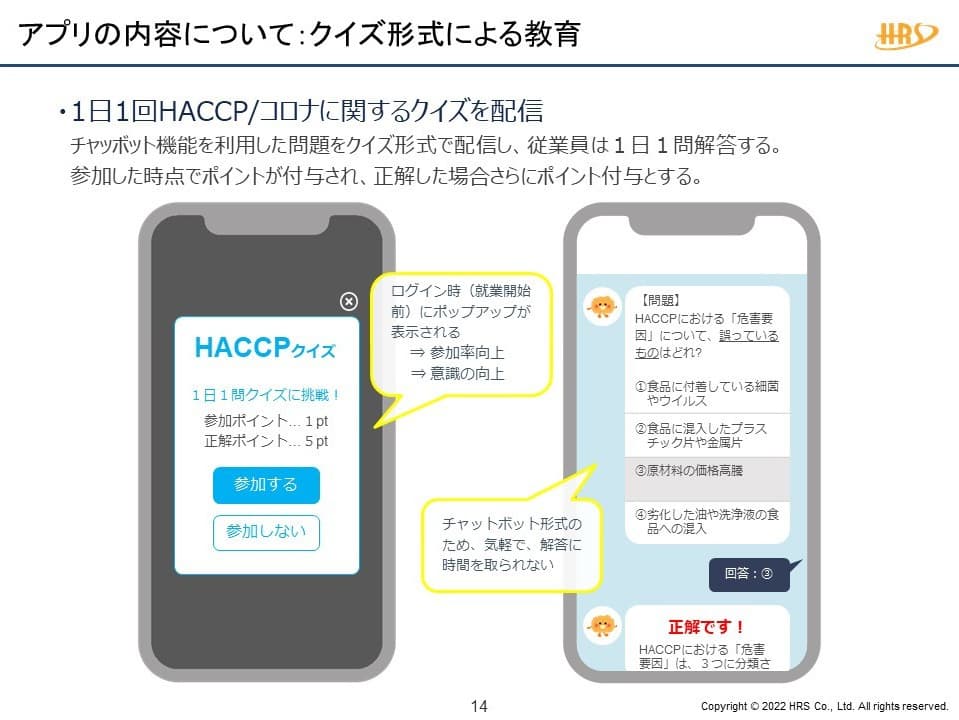 クイズ形式による教育のイメージ
